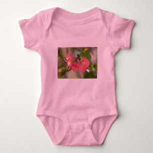 Pink Flowering Quince Glow Baby Bodysuit