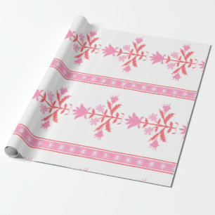 Pink Flowerleaves Wrapping Paper
