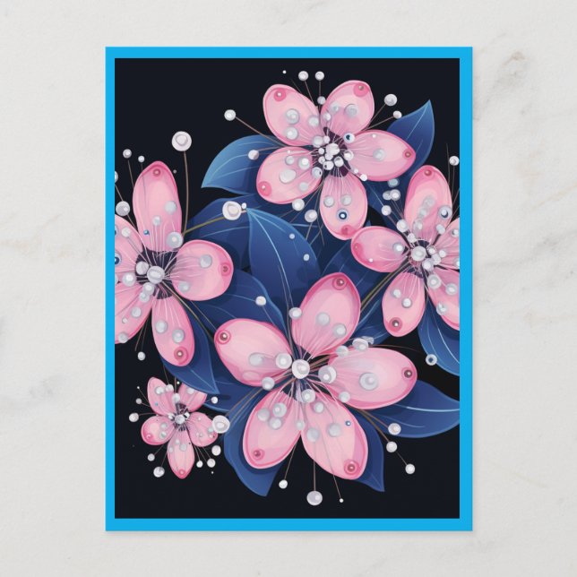 PINK FLOWERS #1 POSTCARD (Front)