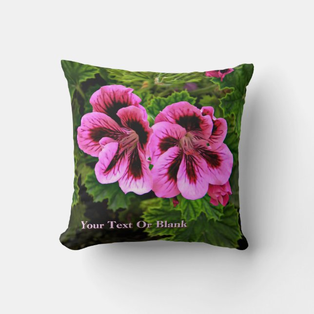 Pink Flowers 1 Throw Pillow (Front)