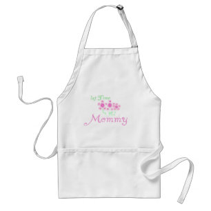 Pink Flowers 1st Time Mommy tshirts and Gifts Standard Apron