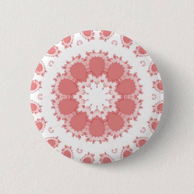 PINK FLOWERS 2 INCH ROUND BUTTON (Front)