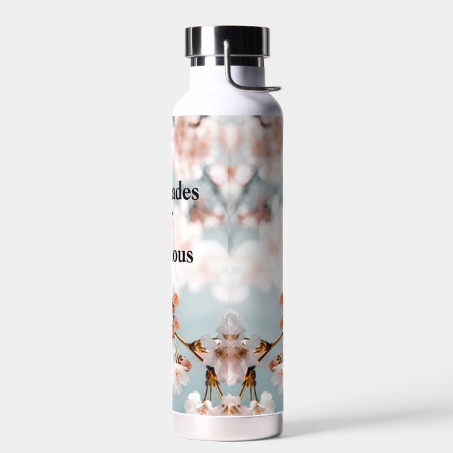Pink Flowers 50 Shades of Fabulous Water Bottle (Left)