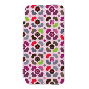 pink flowers and owls pattern incipio watson™ iPhone 5 wallet case