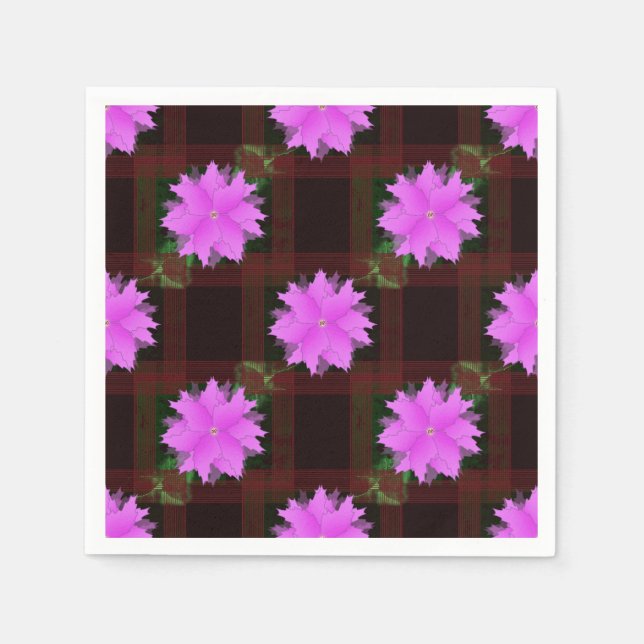 Pink flowers and red cells. Paper Napkin (Front)