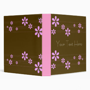 Pink Flowers Avery Binder