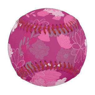 pink flowers baseball