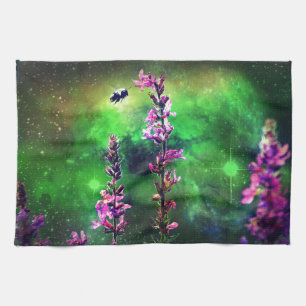 Pink Flowers & Bee Against The World Kitchen Towel