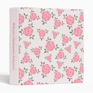 Pink Flowers Binder