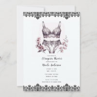 Pink Flowers & Black Lace Lacey Lingerie Shower