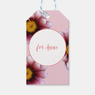 Pink Flowers Blossom  Custom Gift Tag