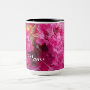 Pink Flowers Blossoms Personalized Custom Name Mug