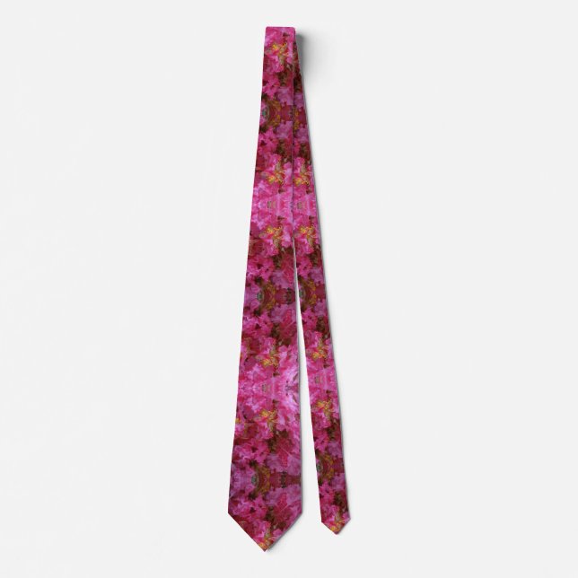 Pink Flowers Blossoms Tie (Front)