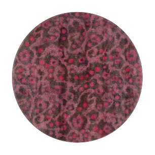 Pink Flowers, Blush Curves, fibre art felt pattern Cutting Board