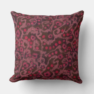 Pink Flowers, Blush Curves, fibre art felt pattern Throw Pillow