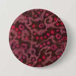 Pink Flowers Blush Curves whimsical floral pattern 3 Inch Round Button