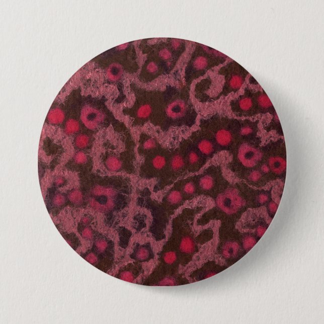 Pink Flowers Blush Curves whimsical floral pattern 3 Inch Round Button (Front)