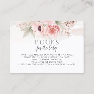 Pink Flowers Books For The Baby Request Business Card