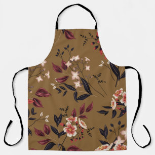 Pink flowers branch, abstract composition. apron