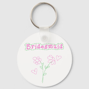 Pink Flowers Bridesmaid Keychain