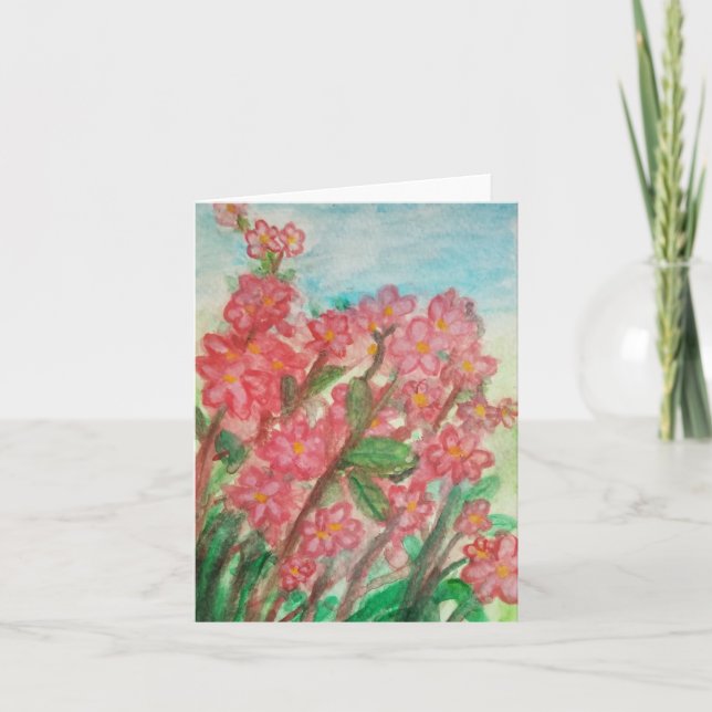 Pink flowers card (Front)