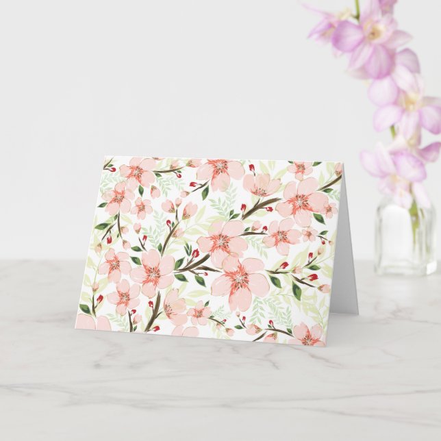 Pink flowers card (Orchid)