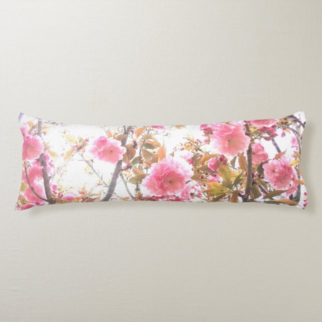 Pink Flowers Cherry Blossom Floral Patterns Gift Body Pillow (Front)