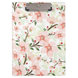 Pink flowers clipboard