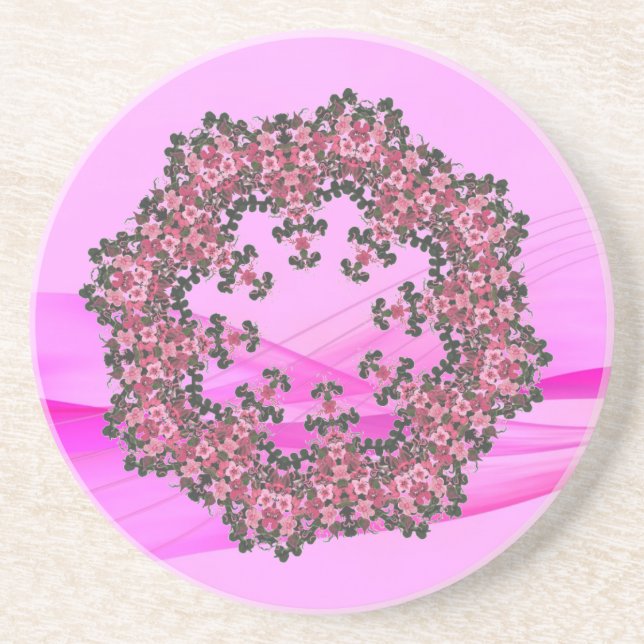Pink Flowers Coaster (Front)