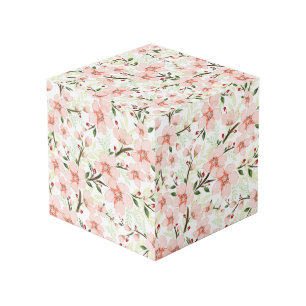 Pink flowers cube