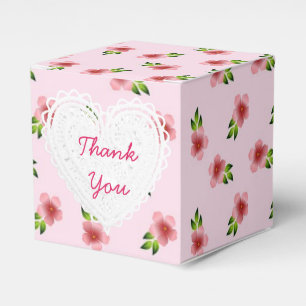 Pink Flowers Cupcake Box