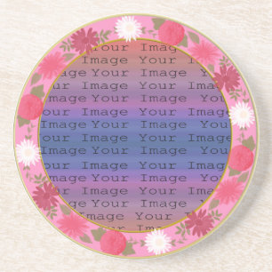 Pink Flowers Custom Coaster