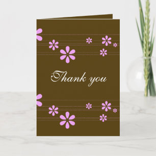 Pink Flowers - Customized Thank You Card