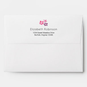 Pink Flowers Cute Whimsical Pattern Envelope