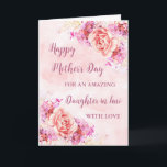 Pink Flowers Daughter in Law Happy Mother's Day Card<br><div class="desc">Happy Mother's Day card for daughter in law with blush pink and purple vintage watercolor roses and lilacs and heartfelt verse.</div>