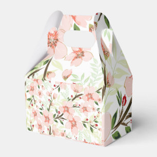 Pink flowers favor box
