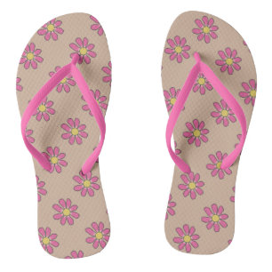Pink Flowers Flip Flops
