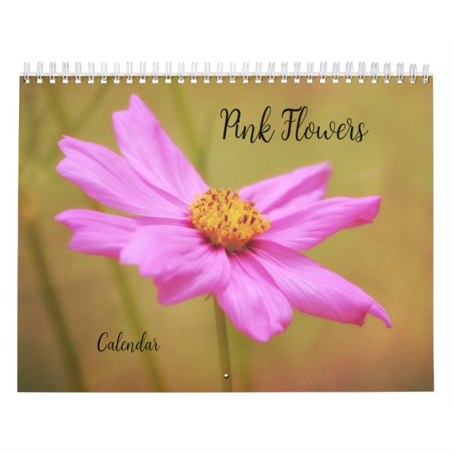 Pink Flowers Floral Calendar (Cover)