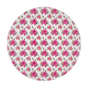 Pink Flowers Floral Pattern Design Cutting Board