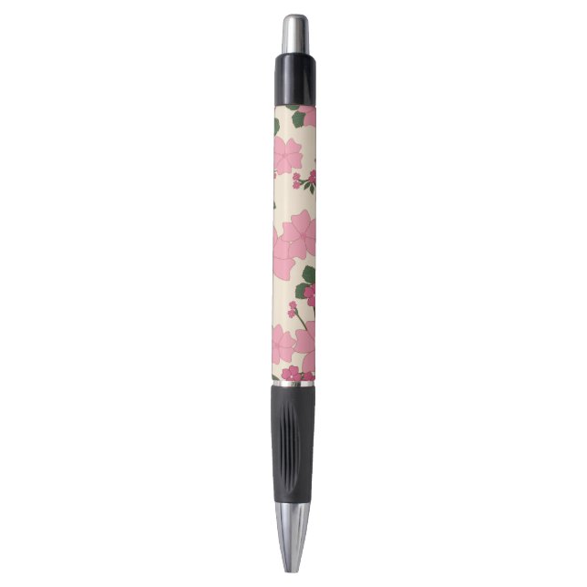 Pink Flowers, Floral Pattern, Pattern Of Flowers Pen (Front Vertical)