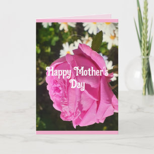 Pink Flowers Floral Rose Roses Mothers Day Card