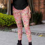 Pink Flowers Floral Watercolor For her  Leggings<br><div class="desc">This design may be personalized by choosing the customize option to add text or make other changes. If this product has the option to transfer the design to another item, please make sure to adjust the design to fit if needed. Contact me at colorflowcreations@gmail.com if you wish to have this...</div>