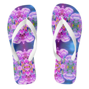 Pink flowers for Mom Flip Flops