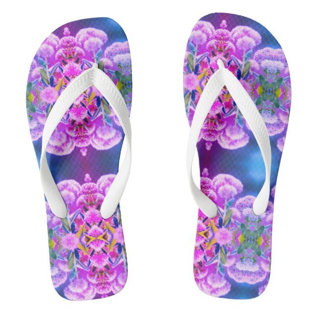 Pink flowers for Mom Flip Flops (Footbed)