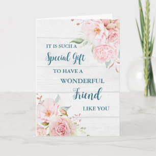 Pink Flowers Friend Happy Mother's Day Card
