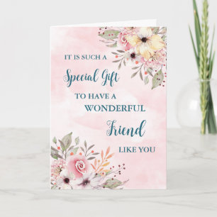 Pink Flowers Friend Happy Mother's Day Card
