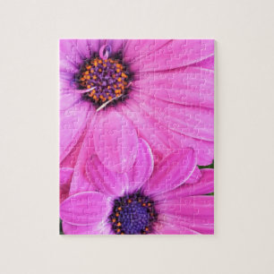 Pink Flowers Gerbera Daisy Floral Jigsaw Puzzle
