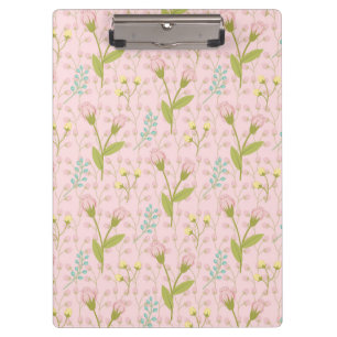 Pink Flowers Green Leaves Floral Garden Spring Clipboard