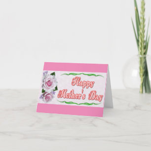Pink  Flowers Happy Mother's Day Card
