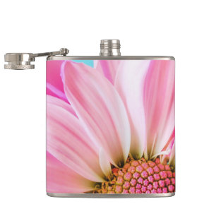 Pink Flowers Hip Flask